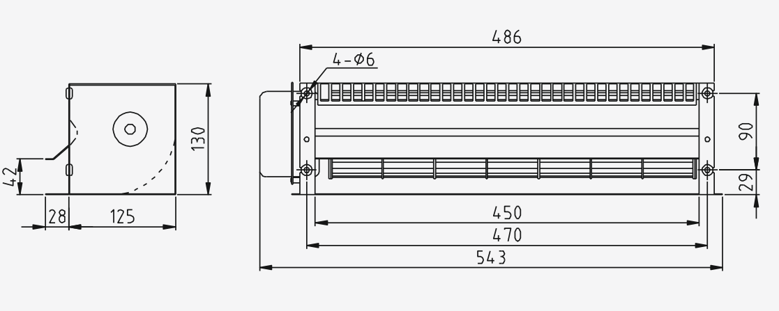 450mm Blower Fan Dimensions